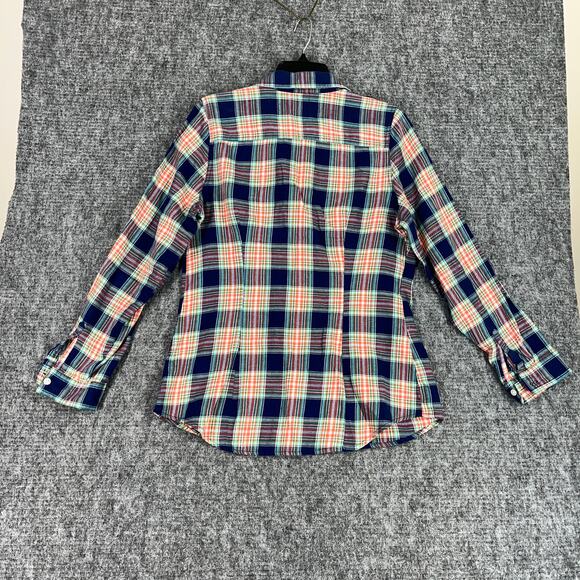 Old Navy Shirt Womens Medium Plaid Flannel Button Up Chore Cottage Camping - Picture 2 of 6